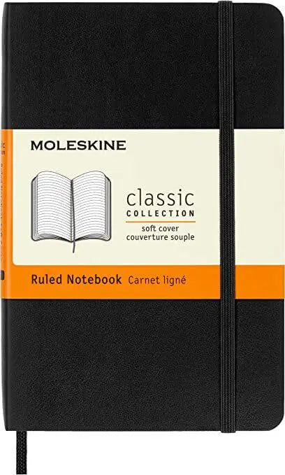 Moleskine Soft Cover Pocket Ruled Notebook Black