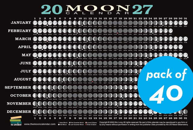 2027 Moon Calendar Card (40 pack)