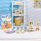 Bluey Fancy Restaurant game set with characters and cards on a table