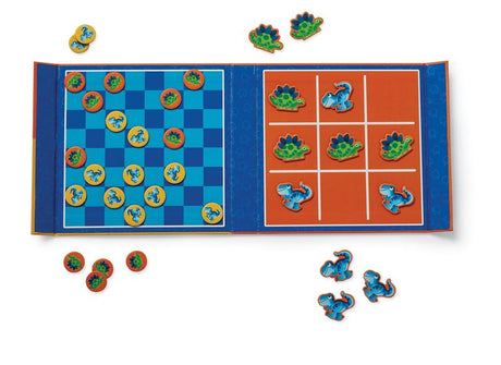 Crocodile Creek: Magnetic Tic Tac Toe & Checkers - Dino