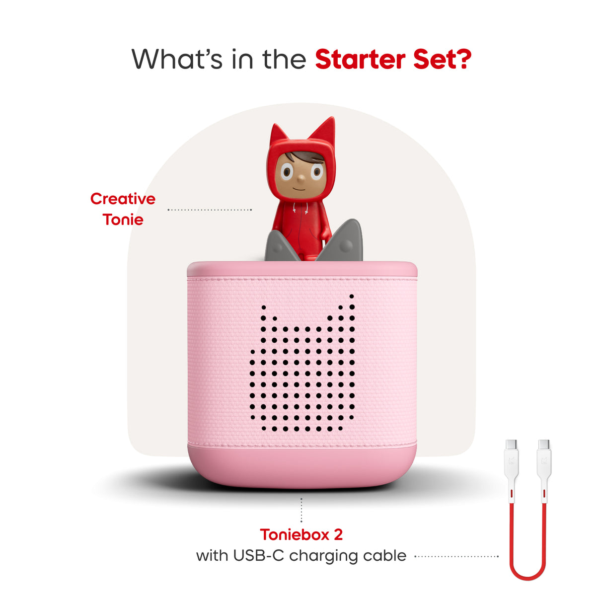 tonies: Toniebox 2 Cloud Pink Starter Set - Creative Tonie Rubie
