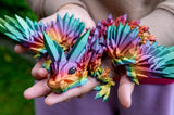 Turtle Creations: Baby Crystalwing Dragon - Rainbow / Small Baby