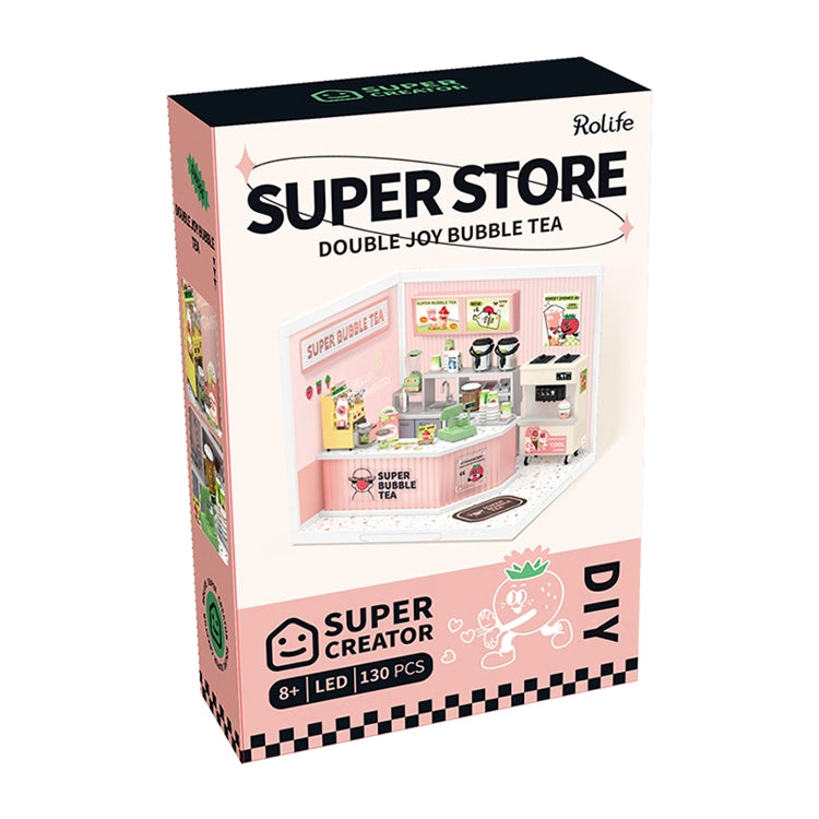 Rolife Double Joy Bubble Tea DIY Plastic Miniature Puzzle - (DW006)