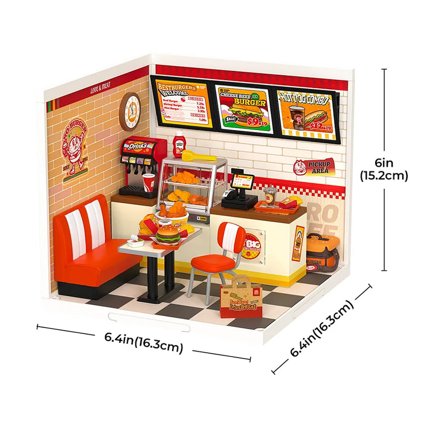 Rolife Yum Yum Burgers DIY Plastic Miniature Puzzle - (DW010)