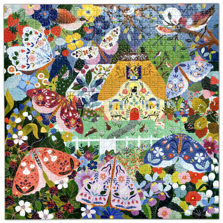 eeBoo: 1000pc Square Puzzle - Cottage at Dusk