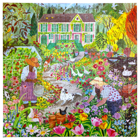 eeBoo: 1000pc Square Puzzle - French Flower Garden