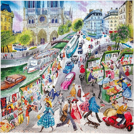 eeBoo: 1000pc Square Puzzle - Paris Bookseller