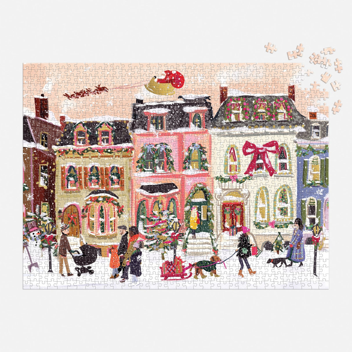 Galison Snowfall on Main Street Foil Puzzle - 1000 Piece