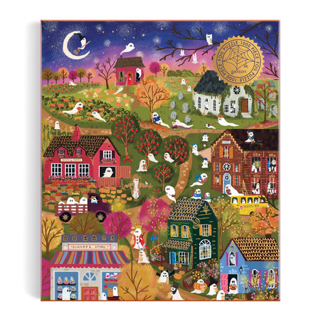Galison Joy Laforme Spooky Village Foil Puzzle - 1000 Piece