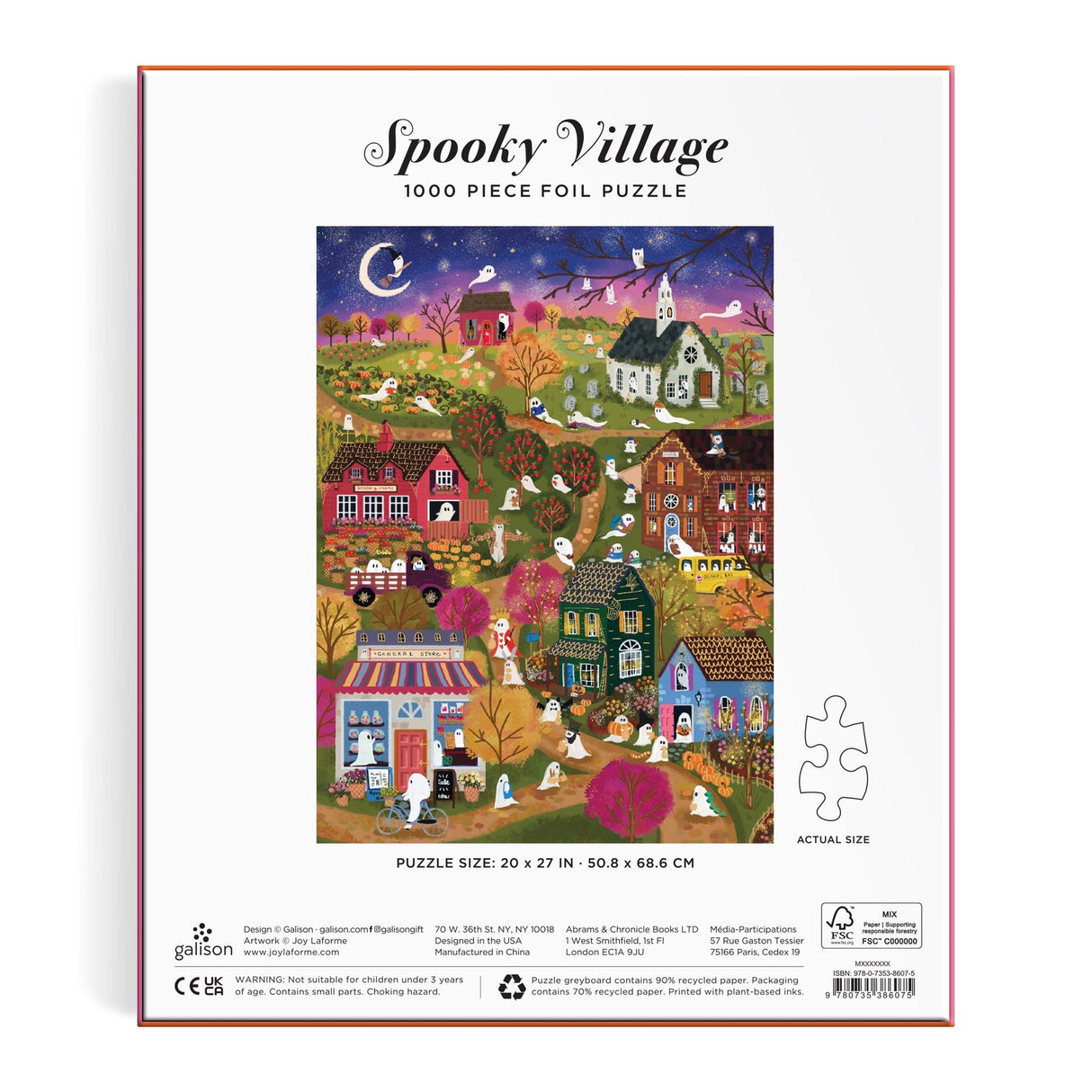 Galison Joy Laforme Spooky Village Foil Puzzle - 1000 Piece