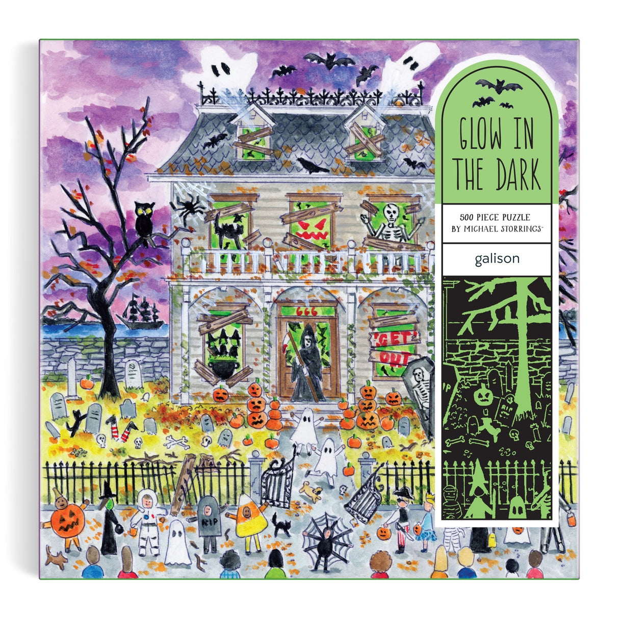 Galison House, Glow in the Dark Puzzle - 500 Piece