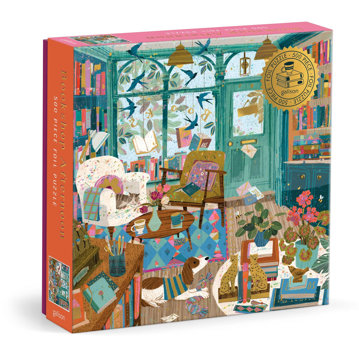 Galison Bookshop Afternoon Foil Puzzle - 500 Piece