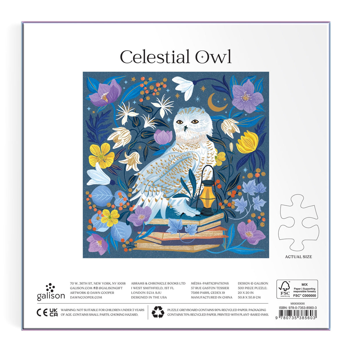 Galison Celestial Owl Foil Puzzle - 500 Piece
