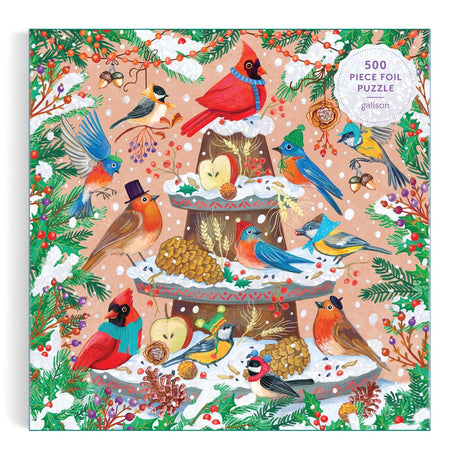 Galison Festive Feathers Foil Puzzle - 500 Piece