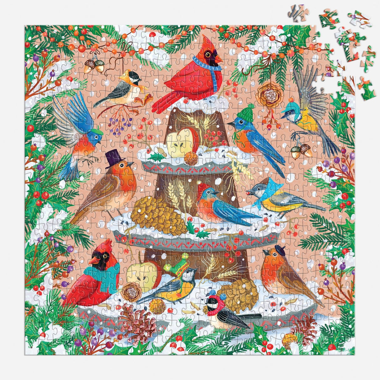 Galison Festive Feathers Foil Puzzle - 500 Piece