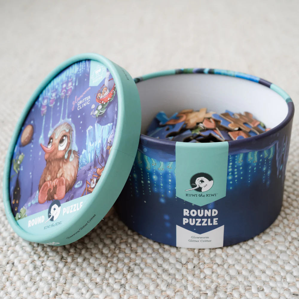 Glowworm Glitter Critter Round Puzzle - 100 piece