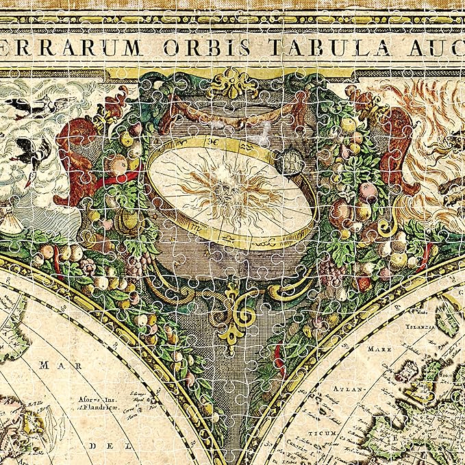 Mindbogglers Gold 1500pc Jigsaw Puzzle - Vintage World Map
