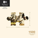 Mindbogglers Gold 1500pc Jigsaw Puzzle - Vintage World Map