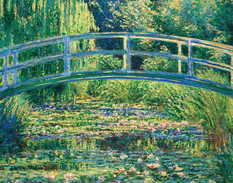 Mindbogglers Gold 1000pc Jigsaw Puzzle - Bridge Over a Pond of Water Lilies