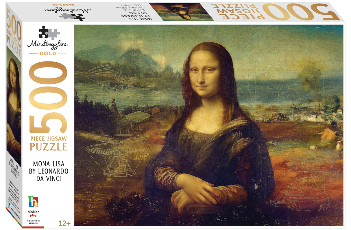 Mindbogglers Gold 500pc Jigsaw Puzzle - Mona Lisa