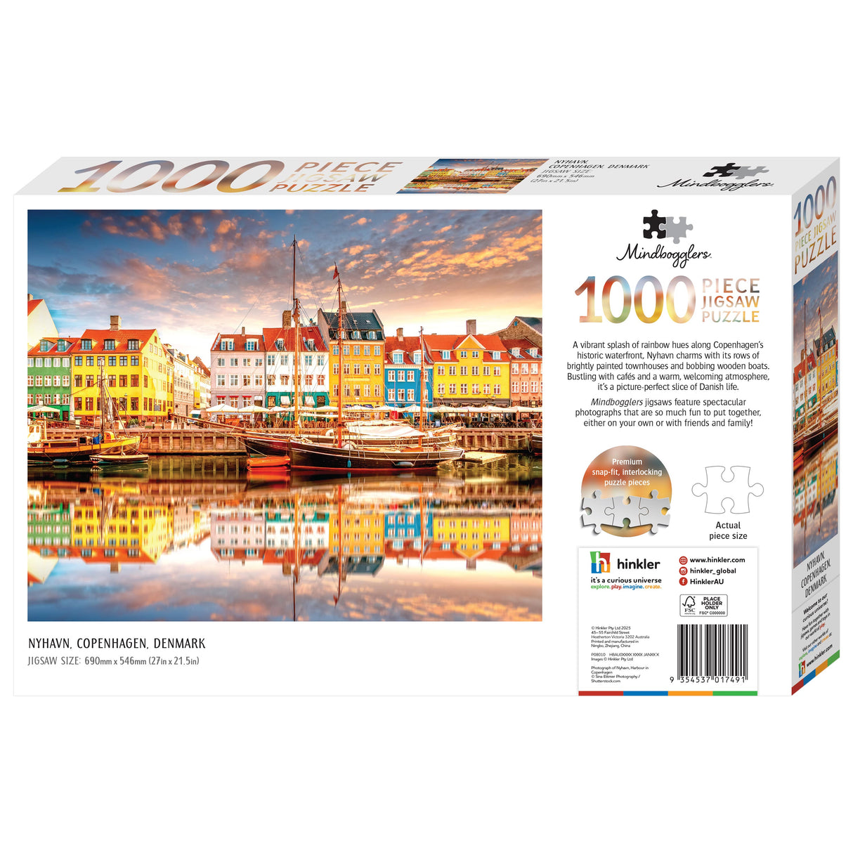 Mindbogglers 1000pc Jigsaw Puzzle - Nyhavn Copenhagen Denmark
