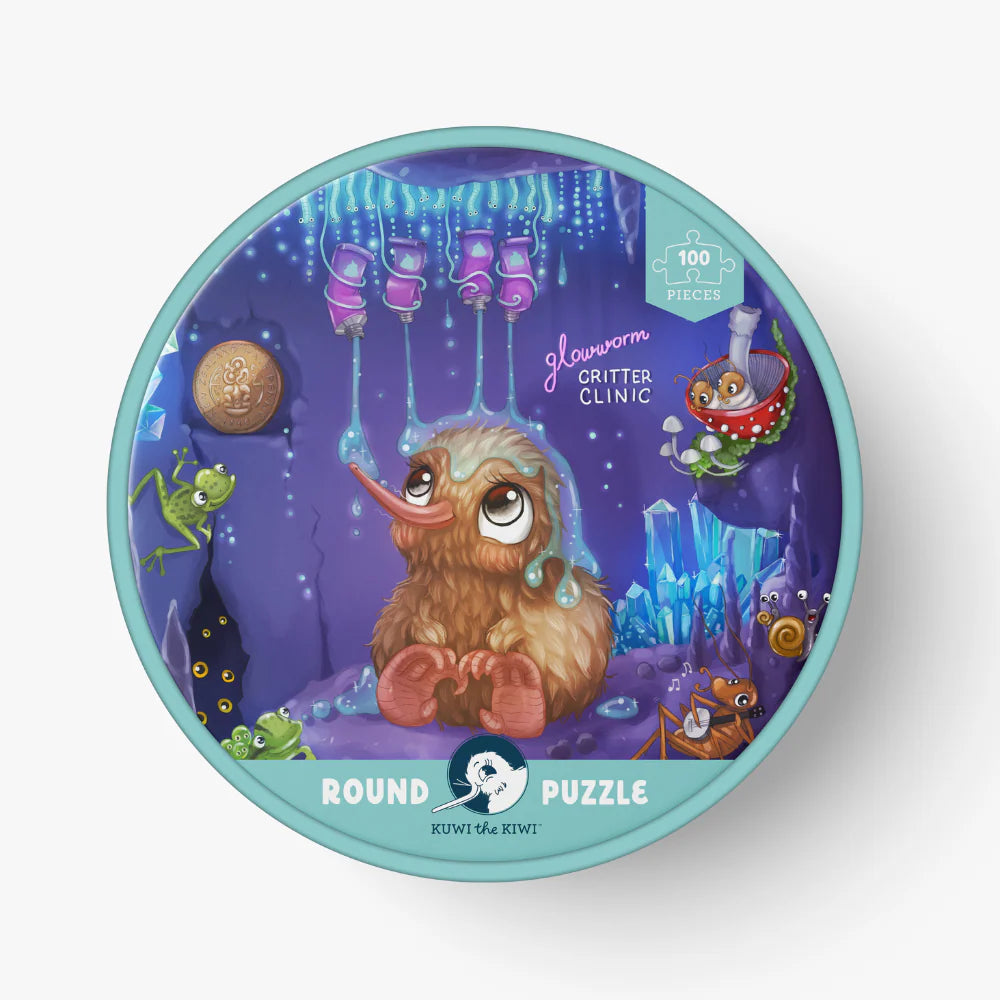 Glowworm Glitter Critter Round Puzzle - 100 piece