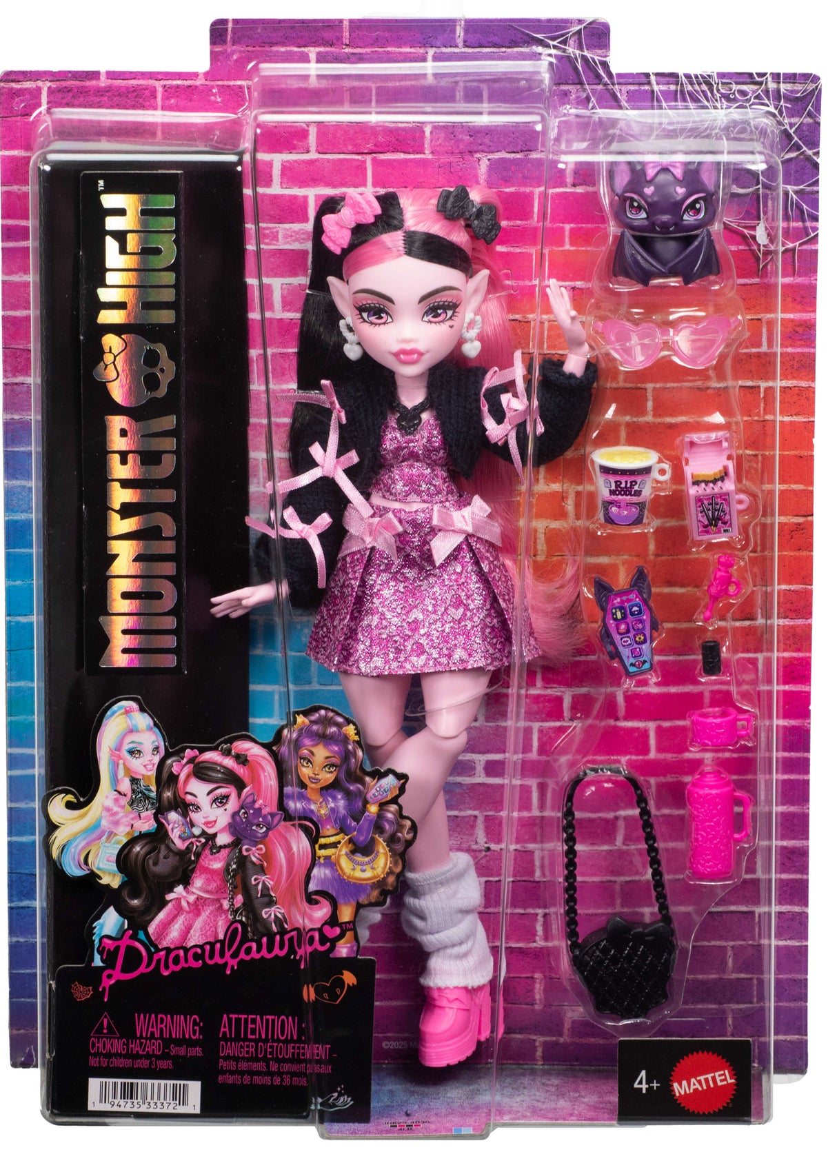 Monster High Fashion Doll: Draculaura - Pink Bow Dress