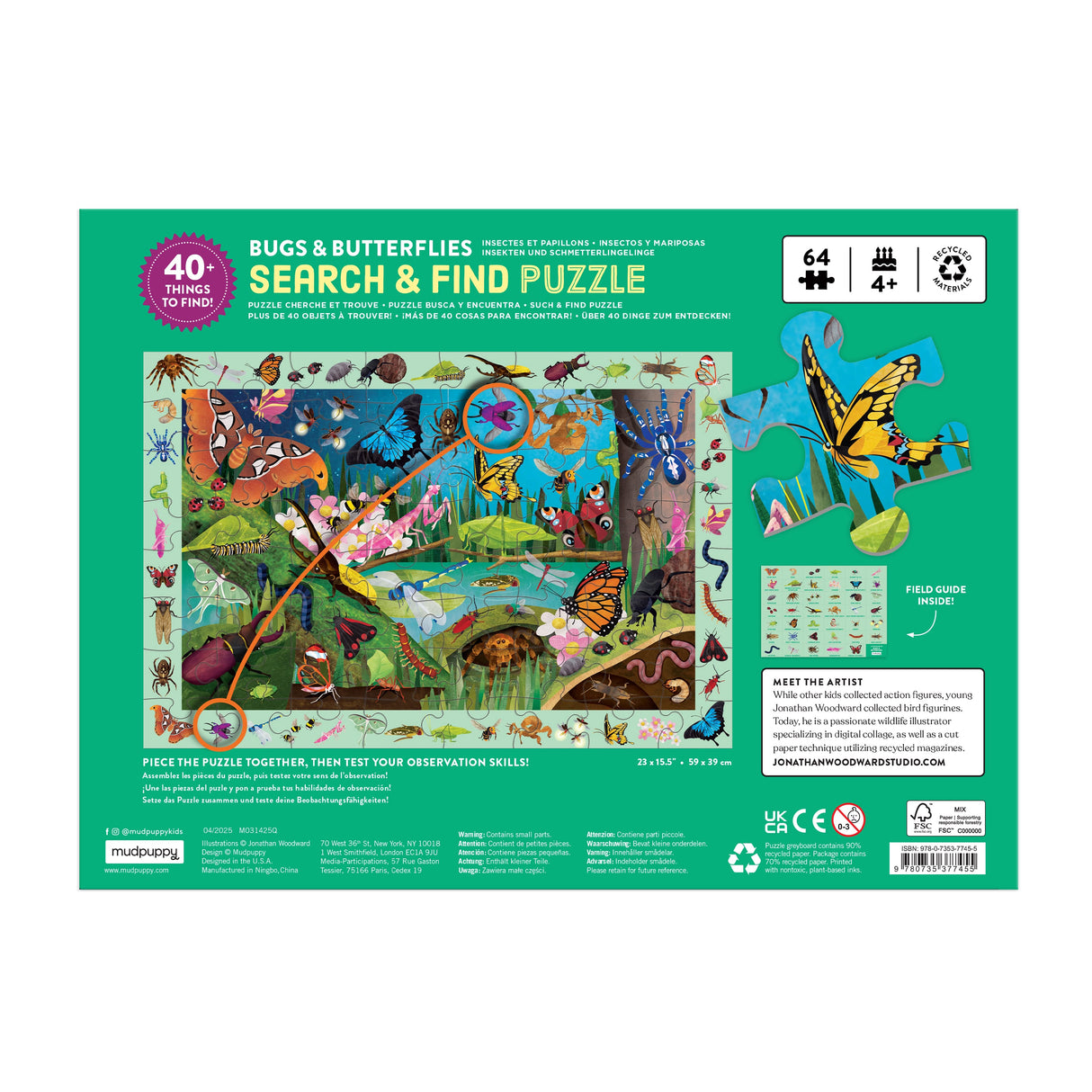 MudPuppy: Bugs & Butterflies Search & Find Puzzle - 64pc