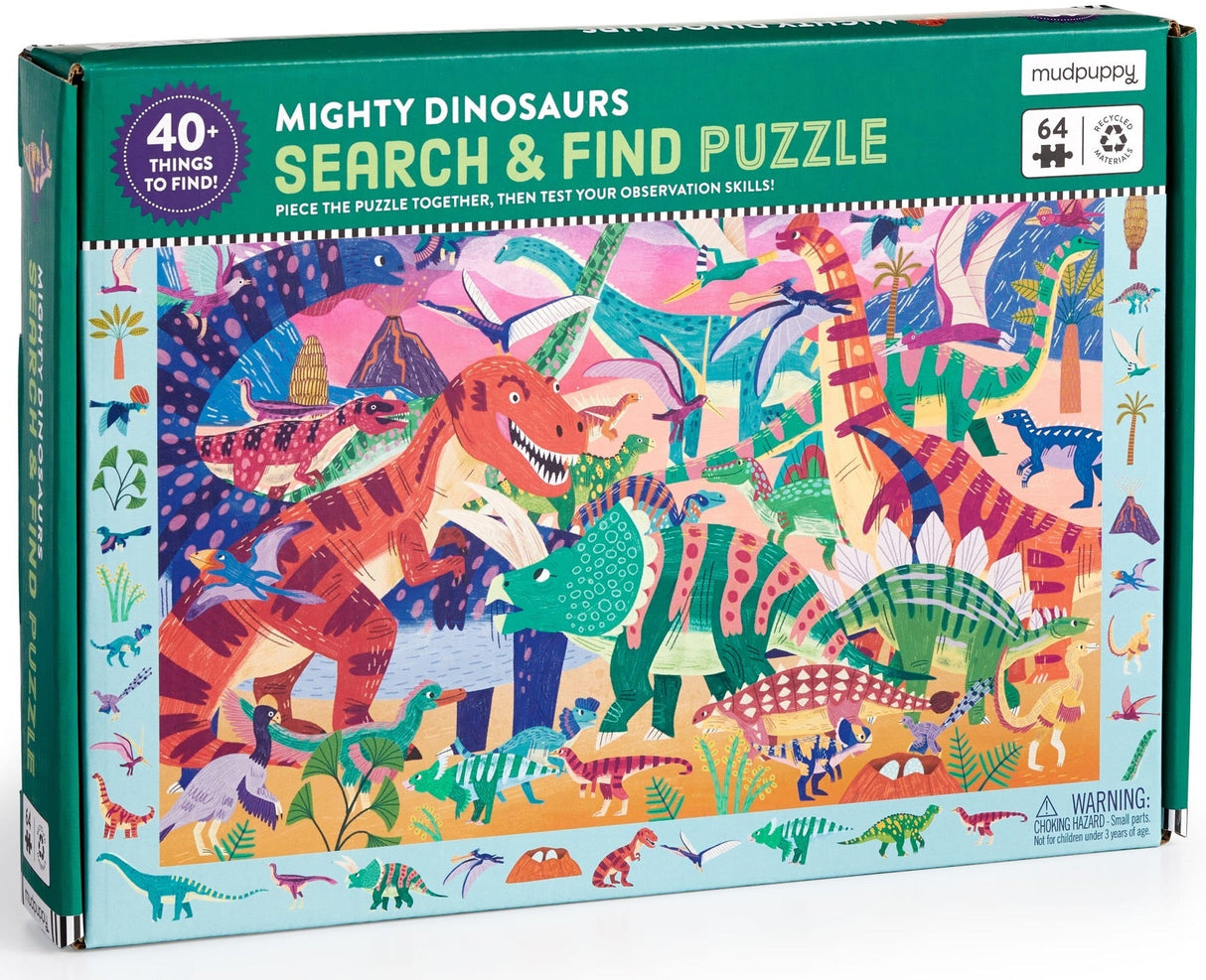 MudPuppy: Mighty Dinosaur Search & Find Puzzle - 64pc
