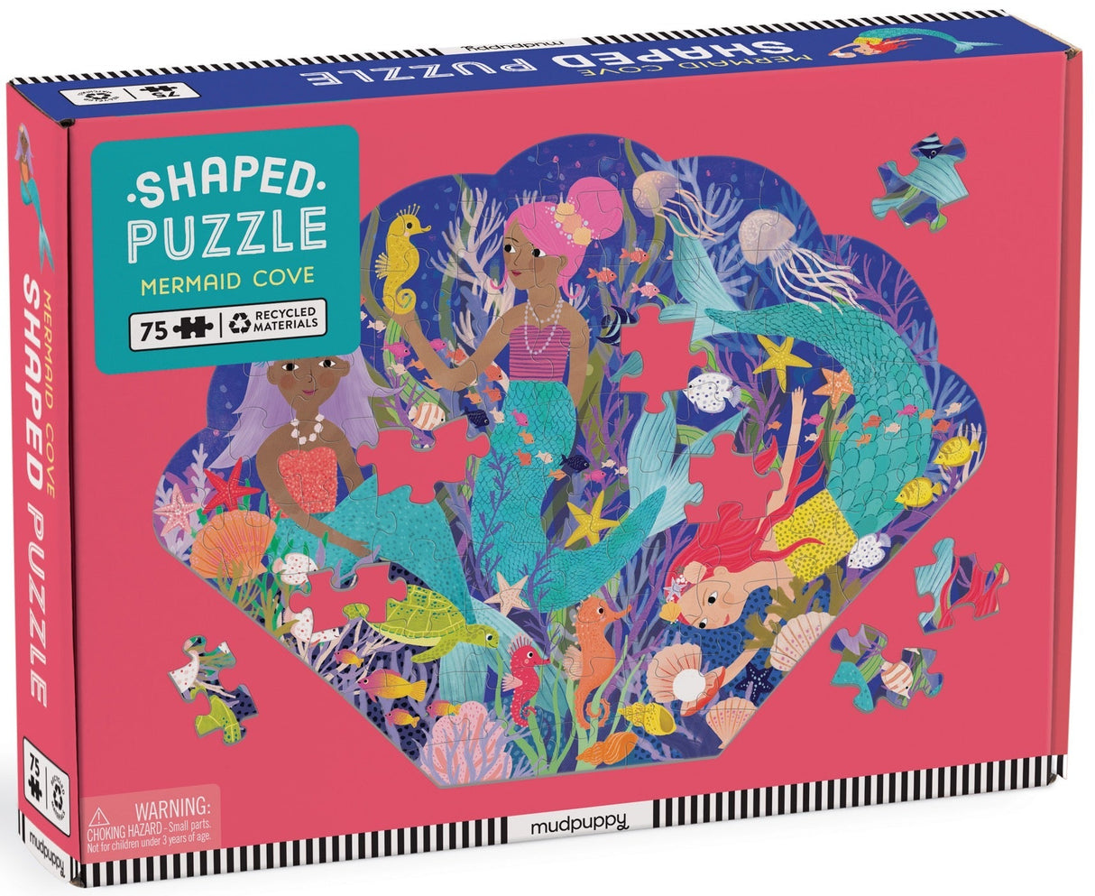 MudPuppy: Mermaid Cove Shaped Scene Puzzle - 75pc