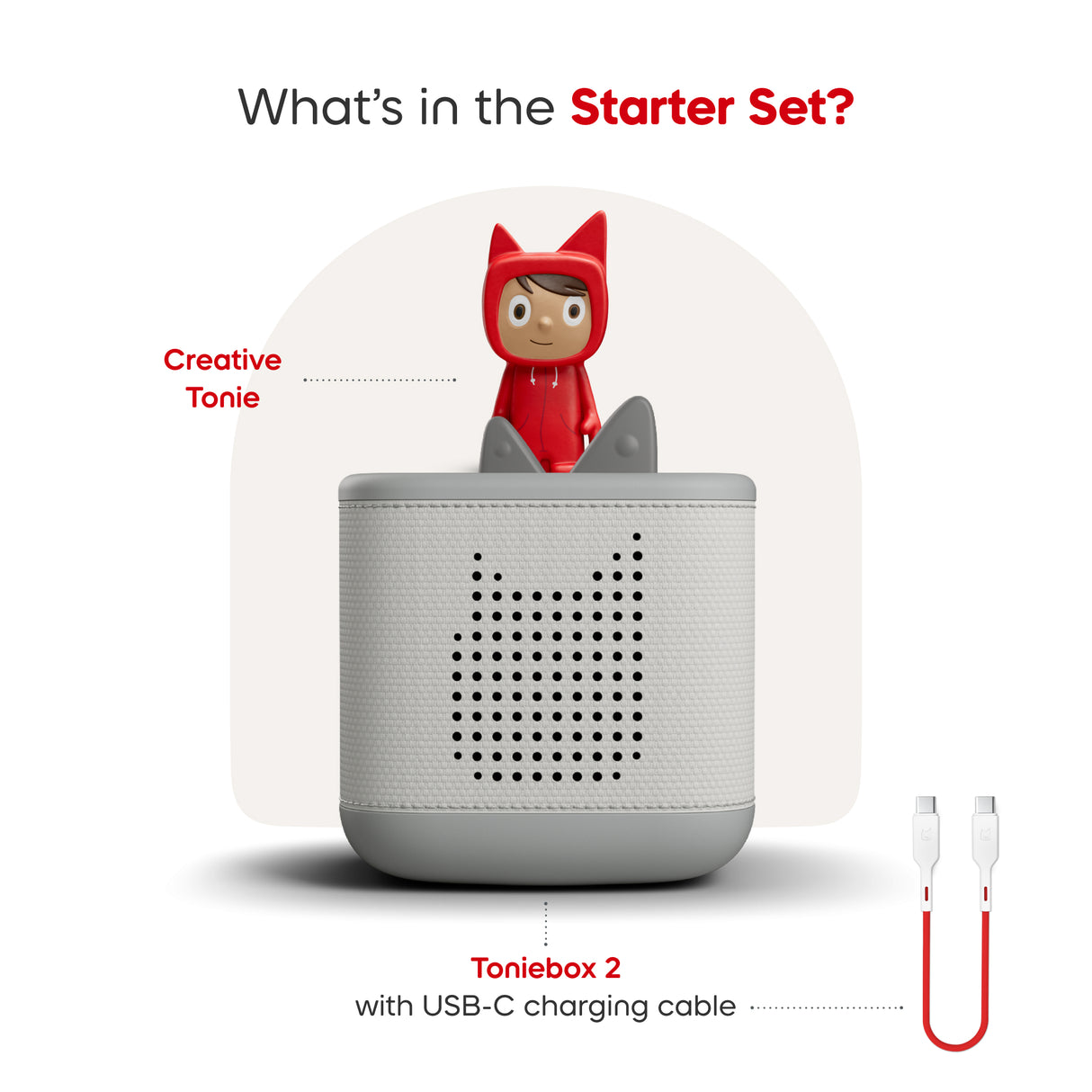tonies: Toniebox 2 Moon Grey Starter Set - Creative Tonie Rubie