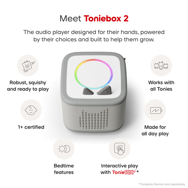 tonies: Toniebox 2 Moon Grey Starter Set - Creative Tonie Rubie – Book Hero