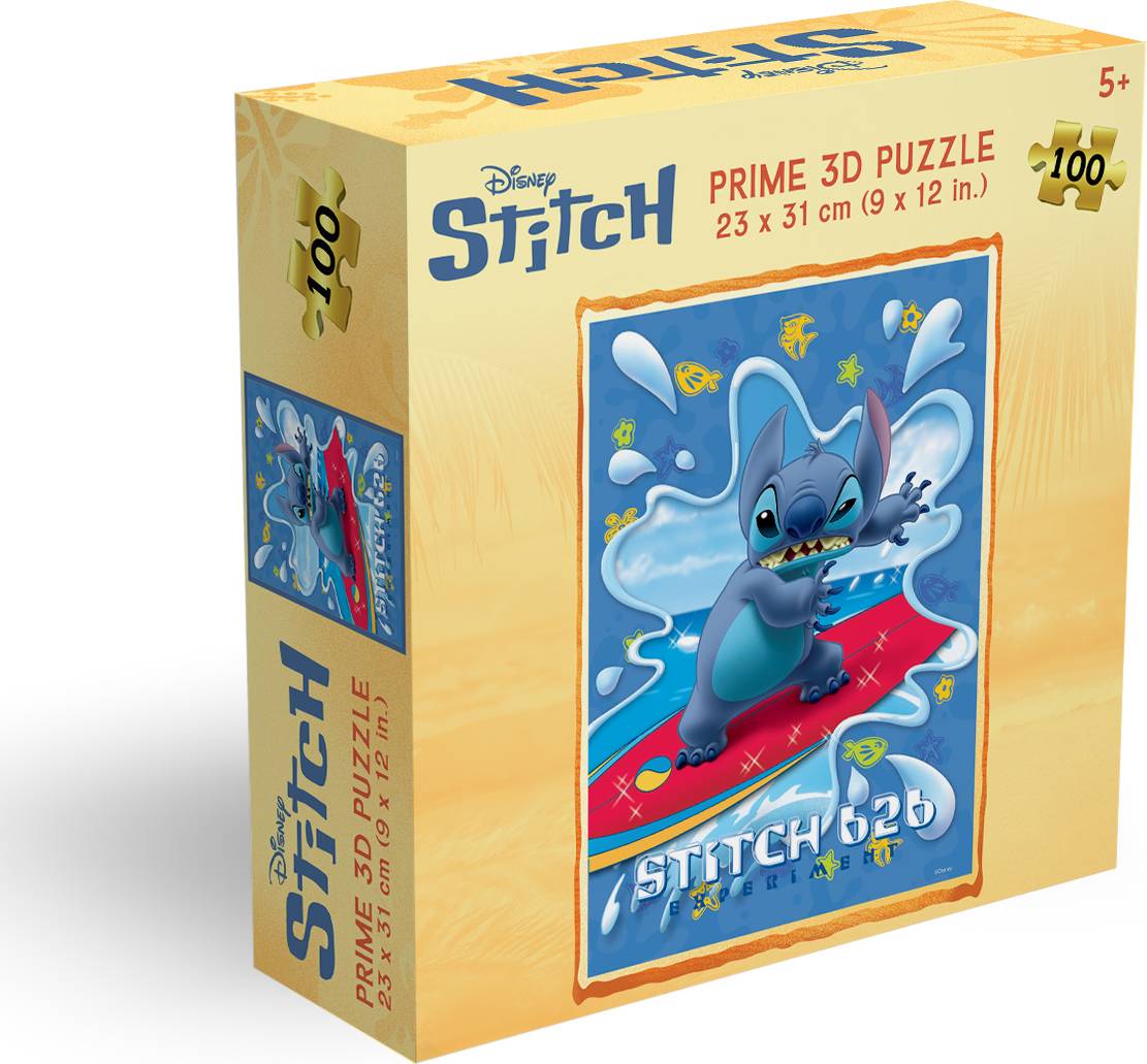 Prime 3D: 100pc 3D Puzzle - Disney Stitch Surfboard