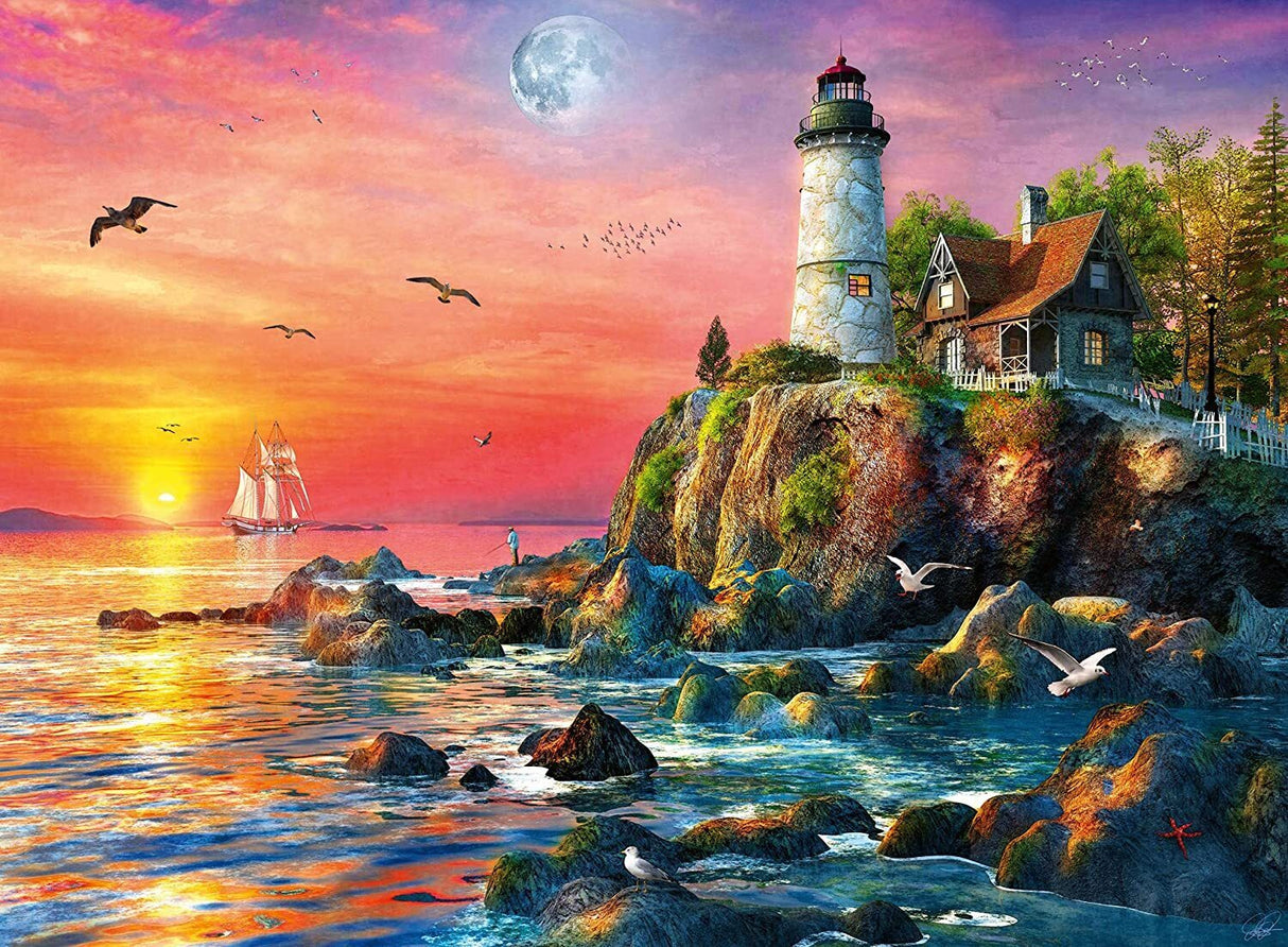Ravensburger - Lighthouse At Sunset Puzzle - 500 Piece