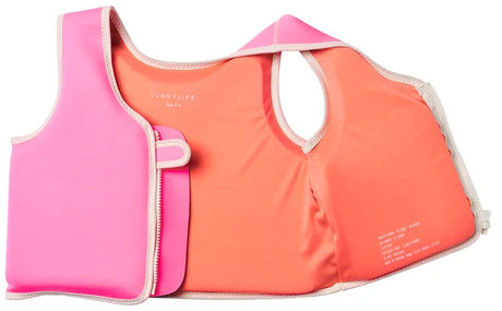 Sunnylife: Float Vest 3-6 Years Poppy the Peach - Neon Pink