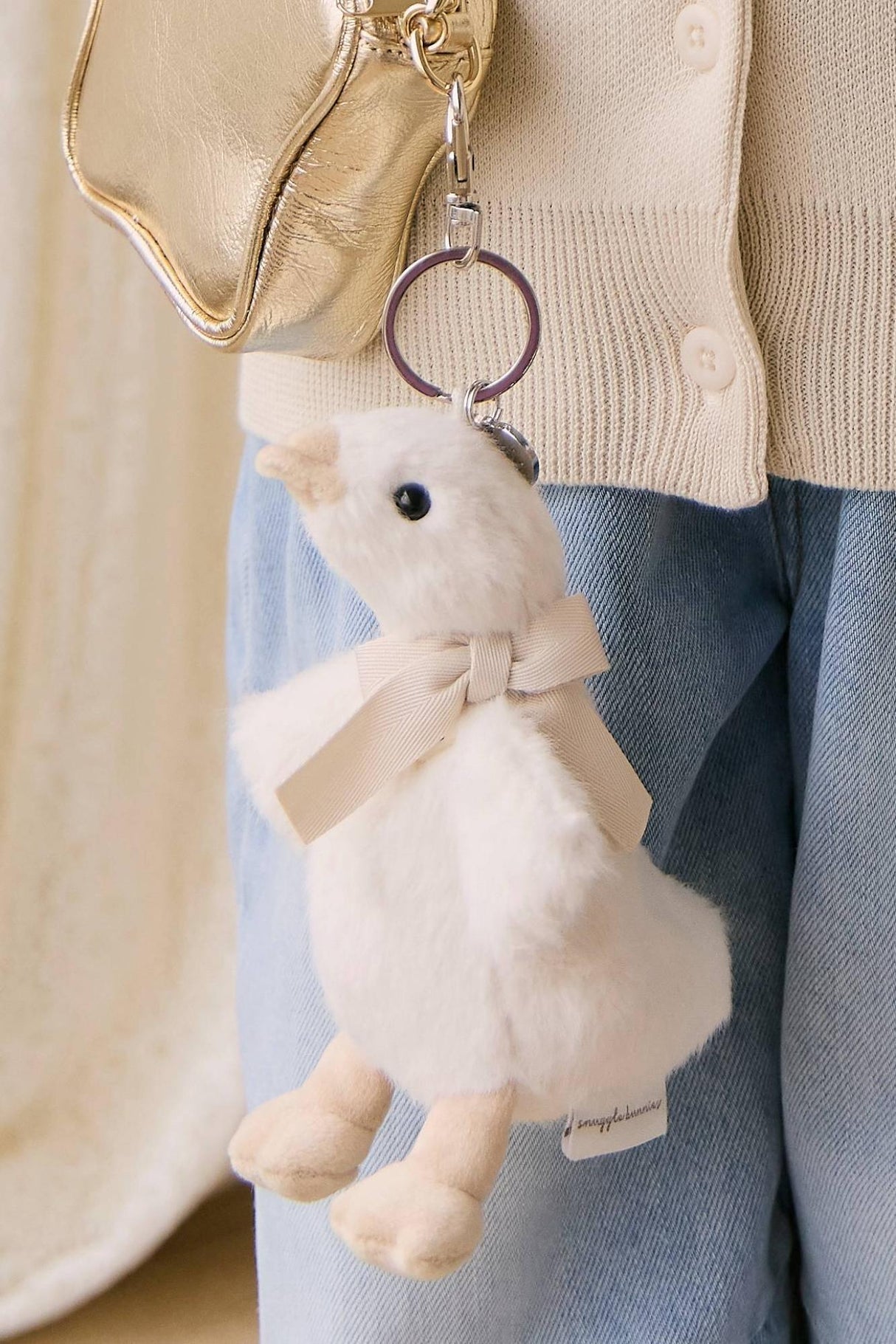 Snuggle Bunnies Rosie the Duck Key Charm with Neck Bow