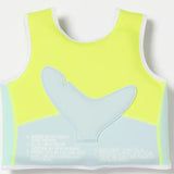 Sunnylife: Salty the Shark Swim Vest 2-3 Years - Aqua Neon Yellow