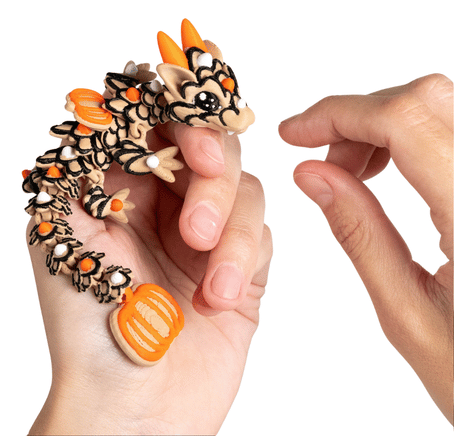 Turtle Creations: Halloween Pumpkin Cookie Dragon In An Orange Pumpkin Egg - Small