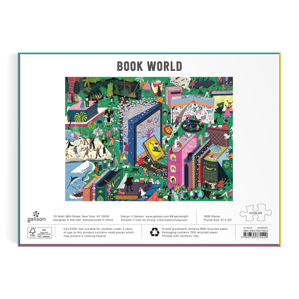 Galison Book World Puzzle - 1000 Piece