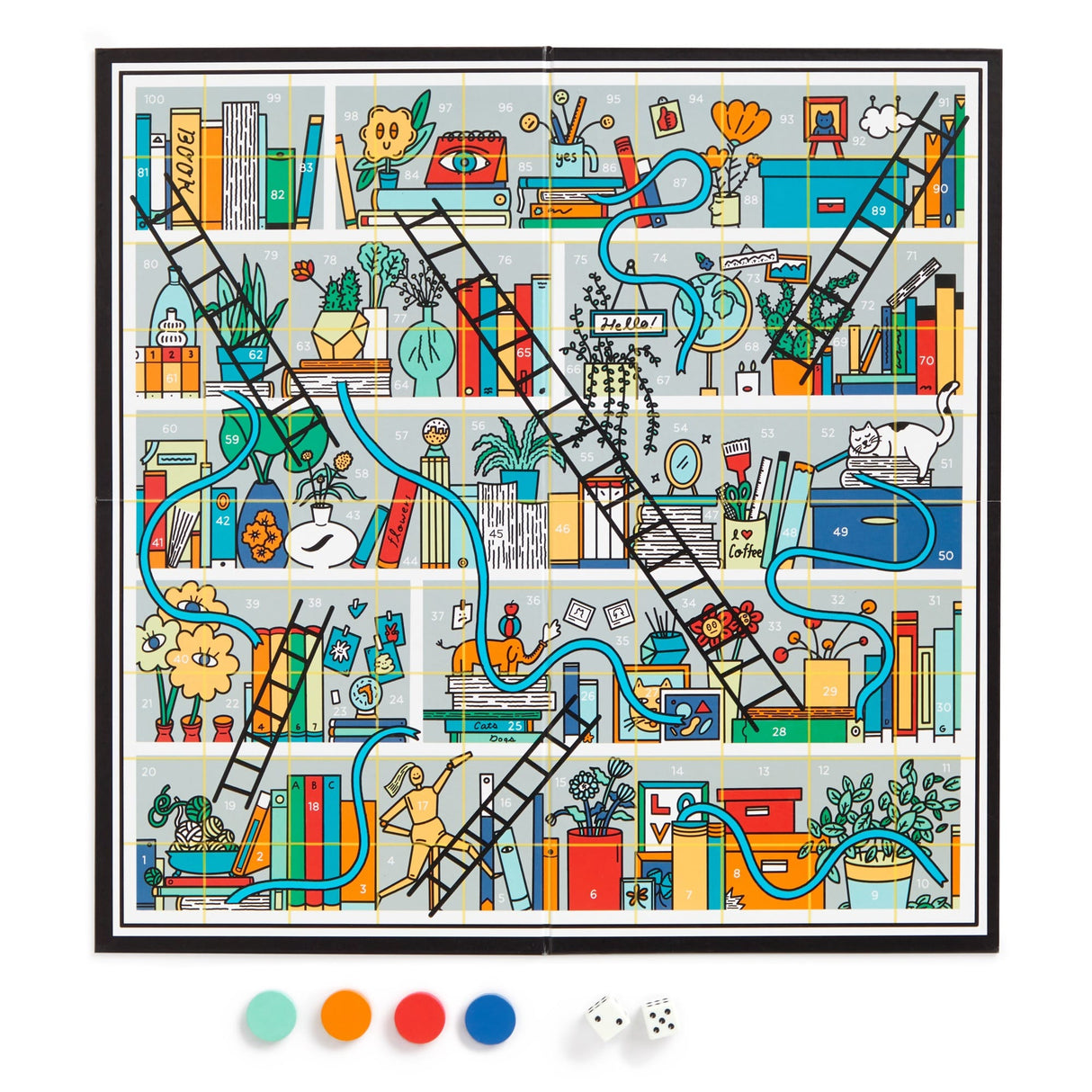 Galison Books and Ladders Classic Board Game
