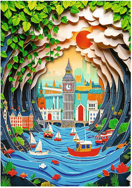 Trefl: 40th Anniversary of Trefl - Paper Art: London - 1000pc Jigsaw Puzzle