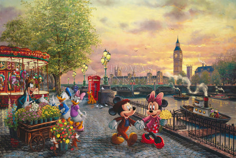 Harlington Thomas Kinkade Puzzle Disney Mickey and Minnie in London 1,000 Pieces