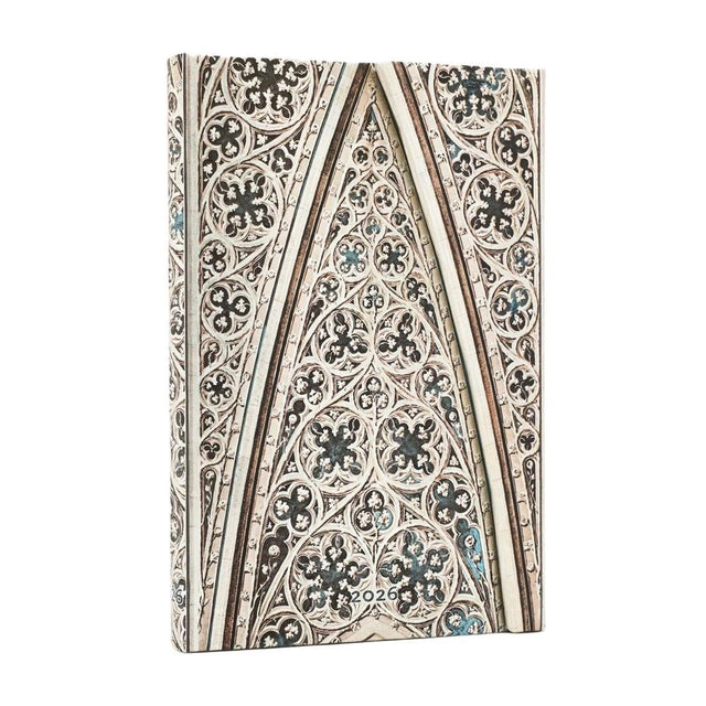 2026 Vault of the Milan Cathedral (Duomo di Milano) Mini 12-month Horizontal Hardcover Flexi Dayplanner 2026 (Wrap Closure)