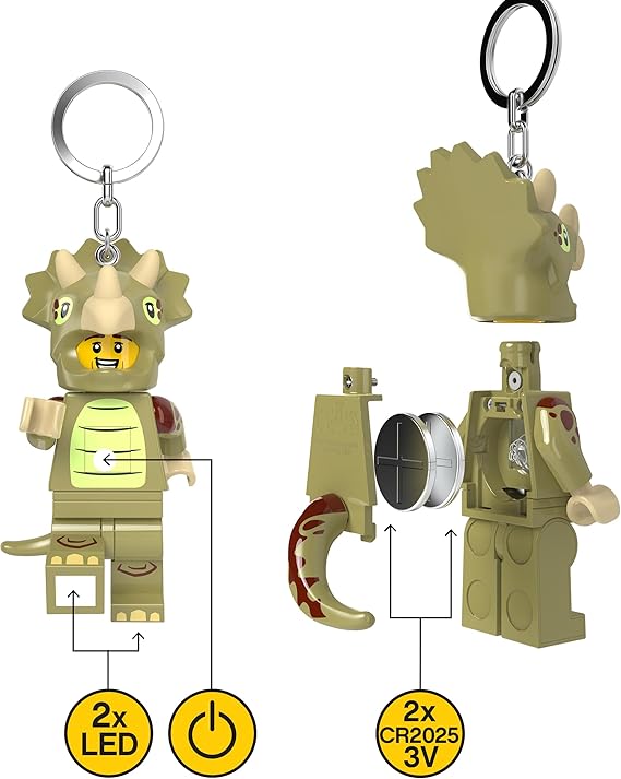 LEGO® Minifigurines™ Keychain Light Triceratops Costume Fan
