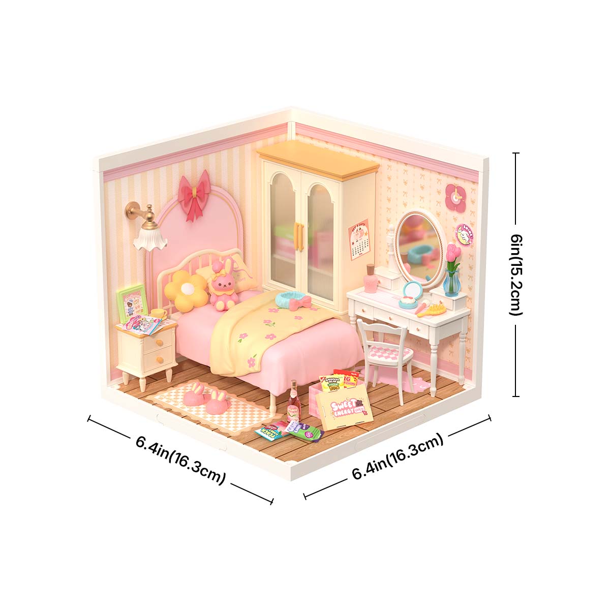 Rolife: Lovely Pink Bedroom - Super Creator Plastic DIY Miniature Puzzle