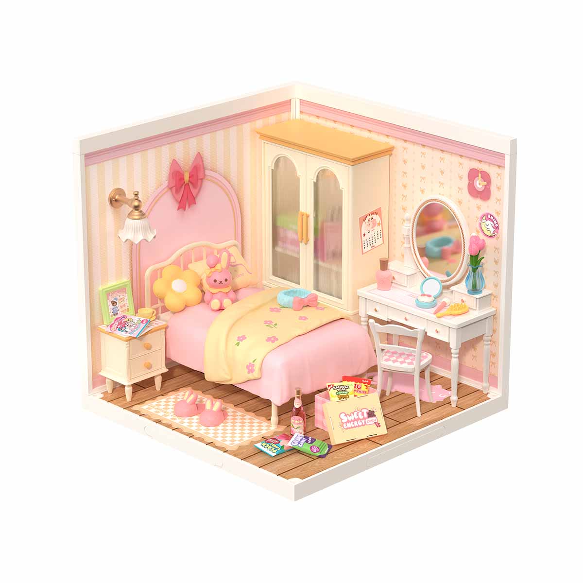 Rolife: Lovely Pink Bedroom - Super Creator Plastic DIY Miniature Puzzle