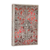 2026 Garnet (Silver Filigree Collection) Mini 12-month Horizontal Softcover Flexi Dayplanner 2026 (Elastic Band Closure)