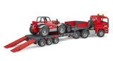 Bruder: Man Low Loader Truck w Manitou Telescopic Loader