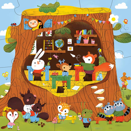 MudPuppy: Forest School Floor Puzzle with Shaped Pieces - 25 Piece