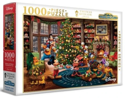 Harlington Thomas Kinkade PQ - Mickey & Minnie Trimming the Tree 1000 Piece Puzzle